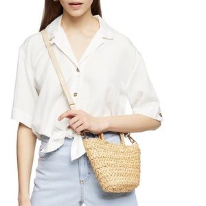 Top shop button up shirt white M